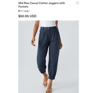 NEW with tags! Halara Large Regular Mid Rise Casual Cotton Joggers w Pockets